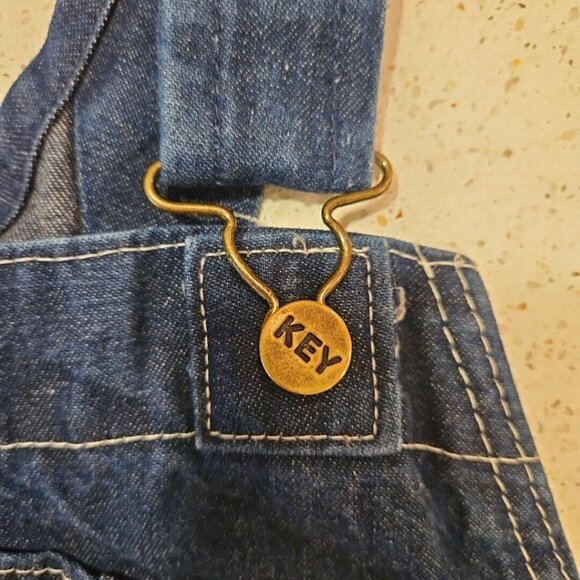 Key Imperial Overalls Mens 38 x 32L Blue Baggy Denim Pants Bib Farmer Distressed - Picture 7 of 9